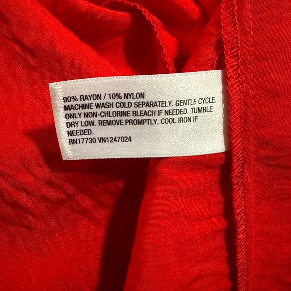 Women's Long Sleeve Collared Midi Crepe Shirtdress - A New Day™ Red Medium. NWT - Picture 8 of 9